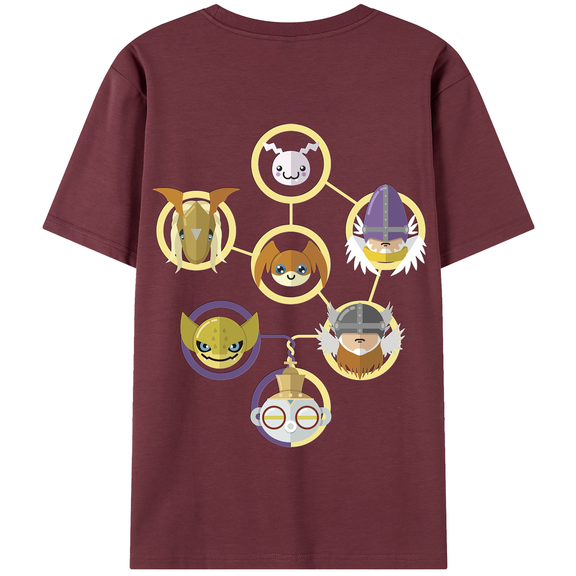 （画像用） Digimon デジタルモンスター/デジモン 綿100％半袖Tシャツ（背面プリント）